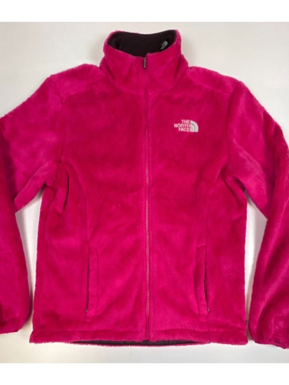 The North Face Women S Pink Osito Full Zip High Pile Fleece Jacket Soft Warm